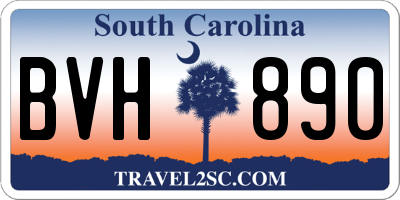 SC license plate BVH890
