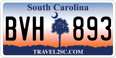 SC license plate BVH893