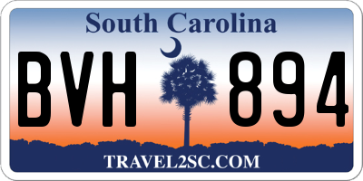 SC license plate BVH894