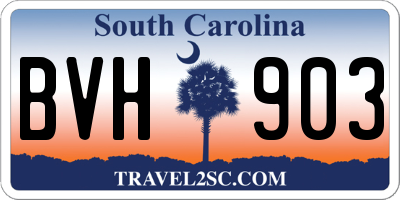 SC license plate BVH903