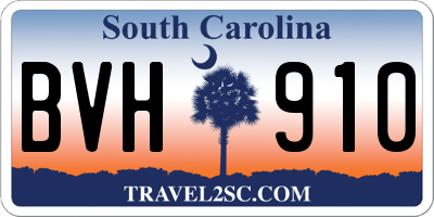 SC license plate BVH910