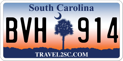 SC license plate BVH914