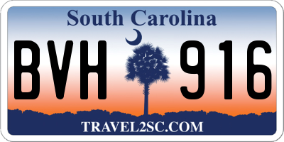 SC license plate BVH916
