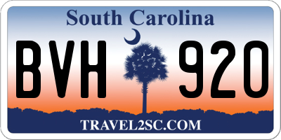 SC license plate BVH920