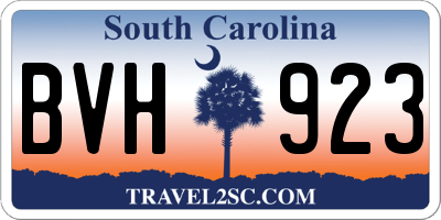 SC license plate BVH923