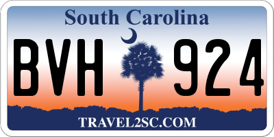 SC license plate BVH924