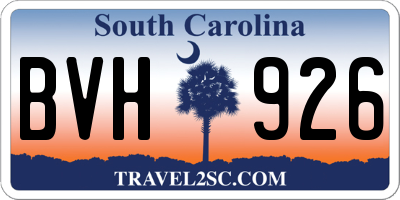 SC license plate BVH926