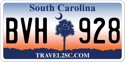 SC license plate BVH928