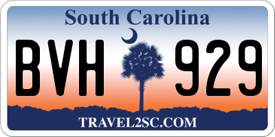 SC license plate BVH929