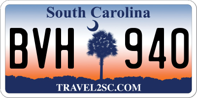 SC license plate BVH940