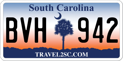 SC license plate BVH942