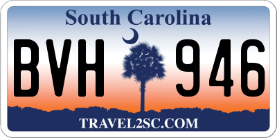 SC license plate BVH946