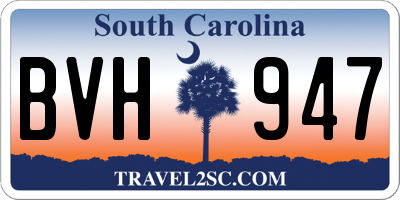 SC license plate BVH947