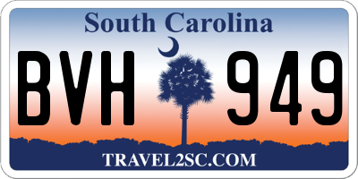 SC license plate BVH949