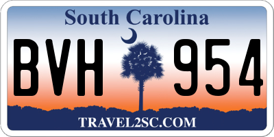 SC license plate BVH954