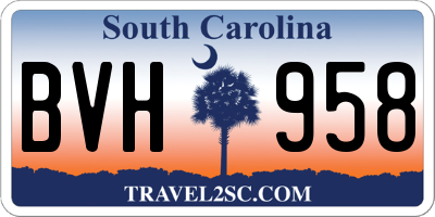 SC license plate BVH958