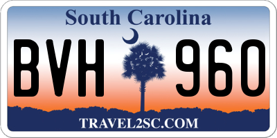 SC license plate BVH960