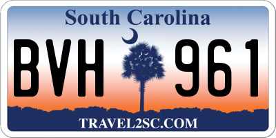 SC license plate BVH961
