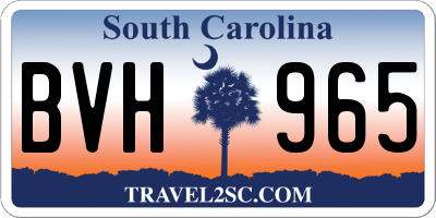 SC license plate BVH965