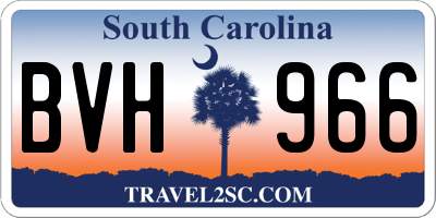 SC license plate BVH966