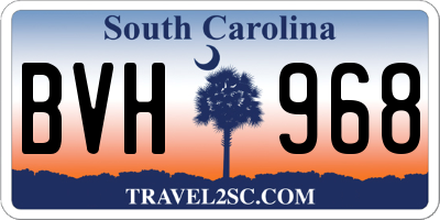 SC license plate BVH968