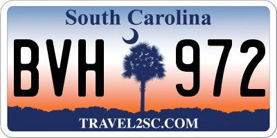SC license plate BVH972