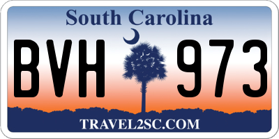 SC license plate BVH973