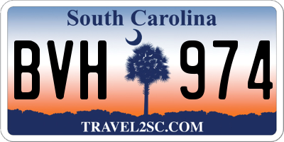 SC license plate BVH974