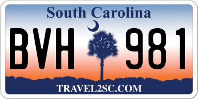 SC license plate BVH981