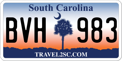 SC license plate BVH983