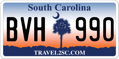 SC license plate BVH990
