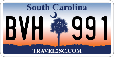 SC license plate BVH991