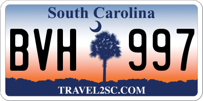 SC license plate BVH997