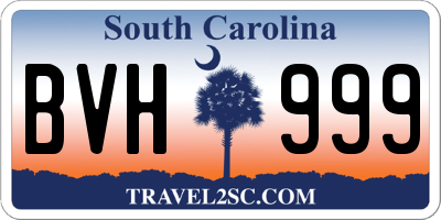 SC license plate BVH999