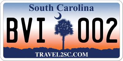 SC license plate BVI002