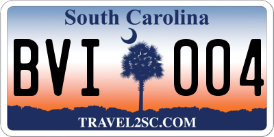 SC license plate BVI004