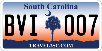 SC license plate BVI007