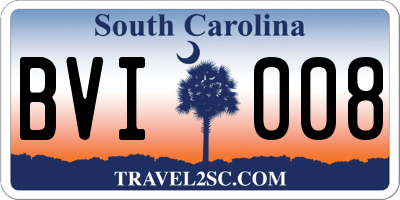 SC license plate BVI008