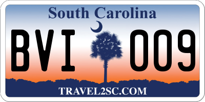 SC license plate BVI009
