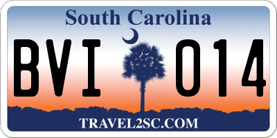 SC license plate BVI014