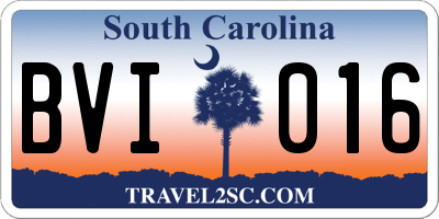 SC license plate BVI016