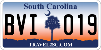 SC license plate BVI019
