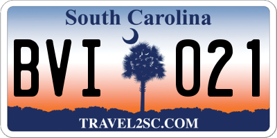 SC license plate BVI021