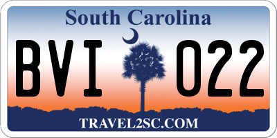 SC license plate BVI022