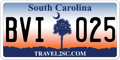 SC license plate BVI025