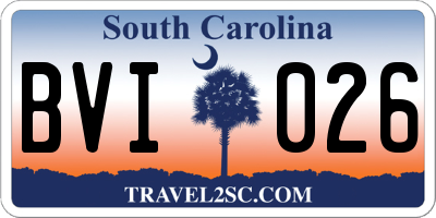 SC license plate BVI026