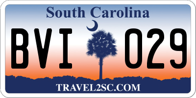 SC license plate BVI029