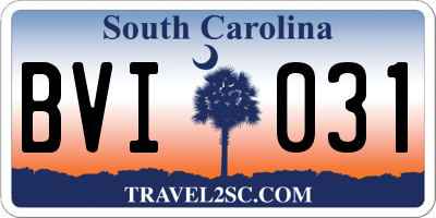 SC license plate BVI031