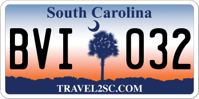 SC license plate BVI032