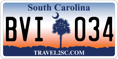 SC license plate BVI034